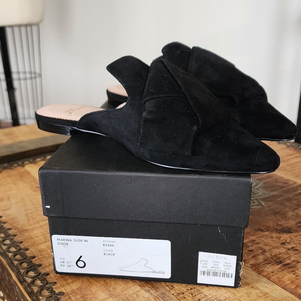 J. CREW Marina Pointed-toe Slide In Suede Size 6 - Picture 2 of 5